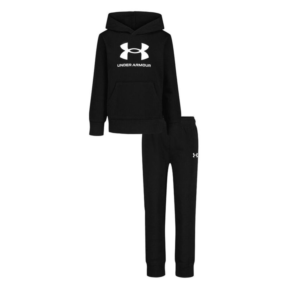 Under Armour Boys Big Logo Hoodie And Joggers Set / Black/White